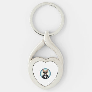 Franse Bulldog Grappige Schattigee kunst Sleutelhanger