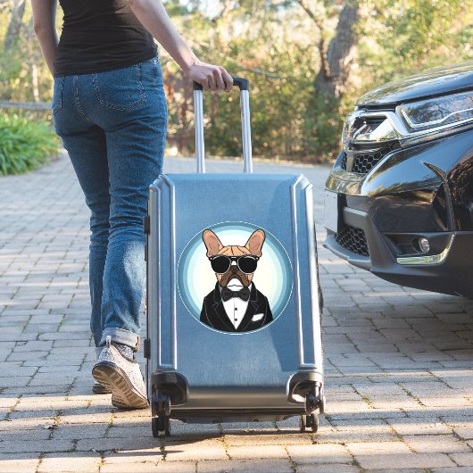 Franse Bulldog Grappige Schattigee kunst Sticker (Koffer Insitu)