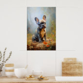 Franse Bulldog grijze puppy Poster (Keuken)