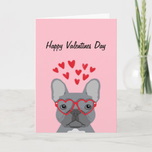 Franse Bulldog - grijze valentijnen liefdeskaart Feestdagen Kaart