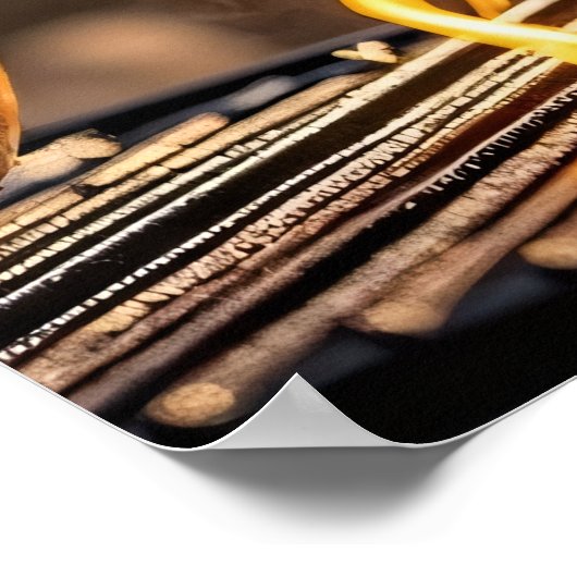 Franse Bulldog Grill Chef Fiery Poster (Hoek)