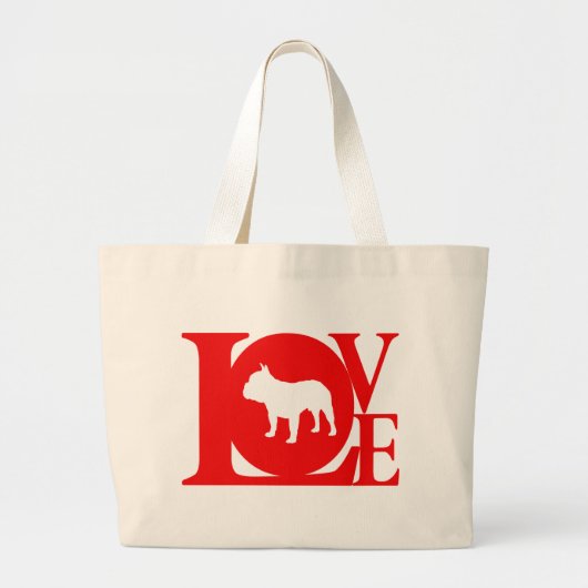 Franse Bulldog Grote Tote Bag (Voorkant)