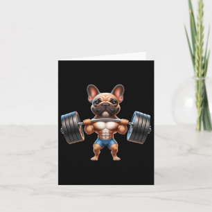 Franse Bulldog Gym Frenchie Gewichtheffer Bodybuil Kaart