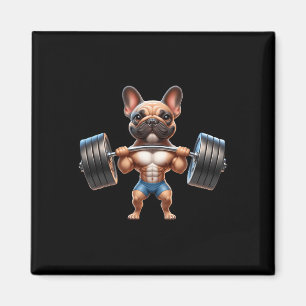 Franse Bulldog Gym Frenchie Gewichtheffer Bodybuil Magneet
