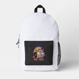 Franse Bulldog Halloween Boo Honden Vector Bedrukte Rugzak