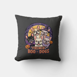 Franse Bulldog Halloween Boo Honden Vector Kussen