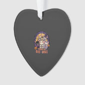 Franse Bulldog Halloween Boo Honden Vector Ornament (voorkant)