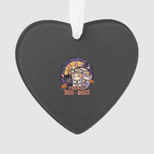 Franse Bulldog Halloween Boo Honden Vector Ornament