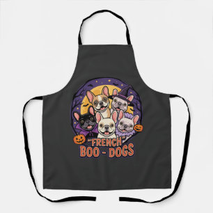 Franse Bulldog Halloween Boo Honden Vector Schort