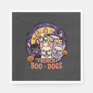 Franse Bulldog Halloween Boo Honden Vector Servet