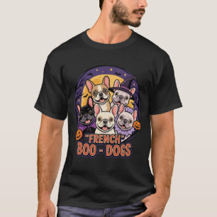 Franse Bulldog Halloween Boo Honden Vector T-shirt