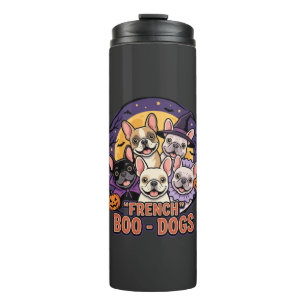 Franse Bulldog Halloween Boo Honden Vector Thermosbeker
