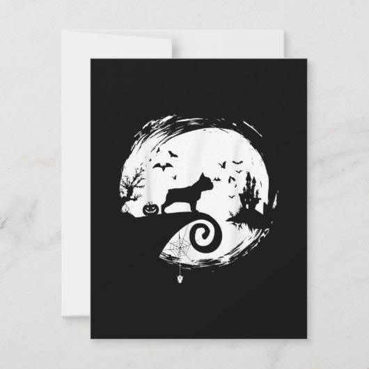 Franse Bulldog Halloween Costume Moon Gift Bedankkaart (Voorkant)