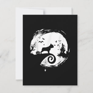 Franse Bulldog Halloween Costume Moon Gift Bedankkaart