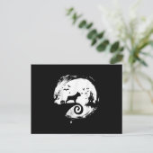 Franse Bulldog Halloween Costume Moon Gift Feestdagenkaart (Staand voorkant)