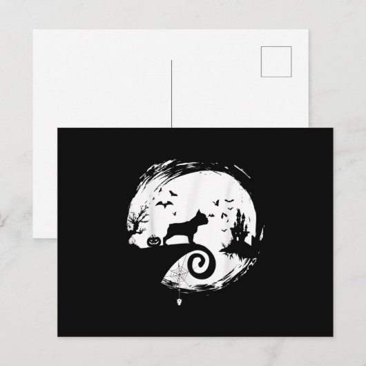 Franse Bulldog Halloween Costume Moon Gift Feestdagenkaart (Voorkant / Achterkant)