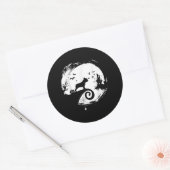 Franse Bulldog Halloween Costume Moon Gift Ronde Sticker (Envelop)