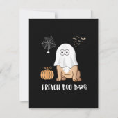 Franse Bulldog Halloween Cute Boo-Dog 2020 T - shi Bedankkaart (Voorkant)