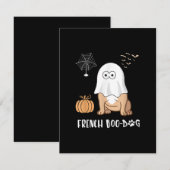 Franse Bulldog Halloween Cute Boo-Dog 2020 T - shi Bedankkaart (Voorkant / Achterkant)