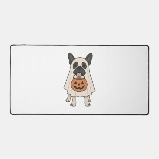Franse Bulldog Halloween Dog Ghost Bureaumat (Voorkant)