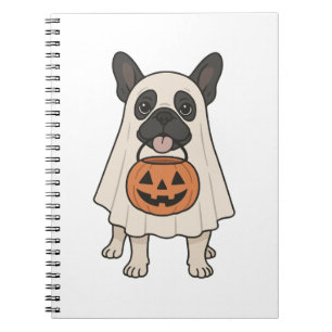 Franse Bulldog Halloween Dog Ghost Notitieboek