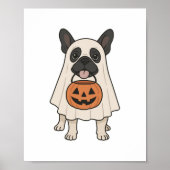 Franse Bulldog Halloween Dog Ghost Poster (Voorkant)