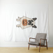 Franse Bulldog Halloween Dog Ghost Wandkleed (In Situ (horizontaal))