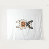 Franse Bulldog Halloween Dog Ghost Wandkleed (Voorkant (horizontaal))