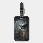 Franse Bulldog Halloween eng Bagagelabel (Voorkant verticaal)