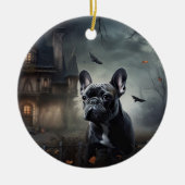 Franse Bulldog Halloween eng Keramisch Ornament (Voorkant)