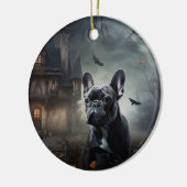Franse Bulldog Halloween eng Keramisch Ornament (Links)