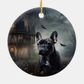 Franse Bulldog Halloween eng Keramisch Ornament (Achterkant)