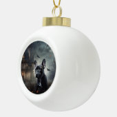 Franse Bulldog Halloween eng Keramische Bal Ornament (Rechts)