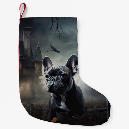 Franse Bulldog Halloween eng Kleine Kerstsok (Voorkant)