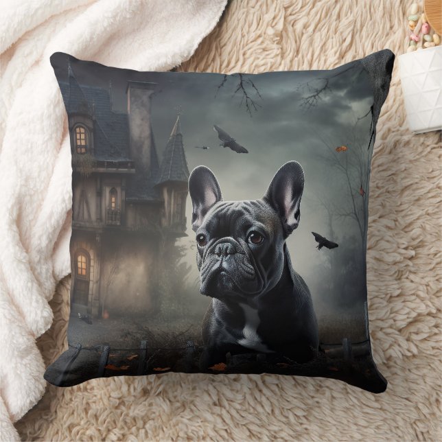 Franse Bulldog Halloween eng Kussen (Deken)