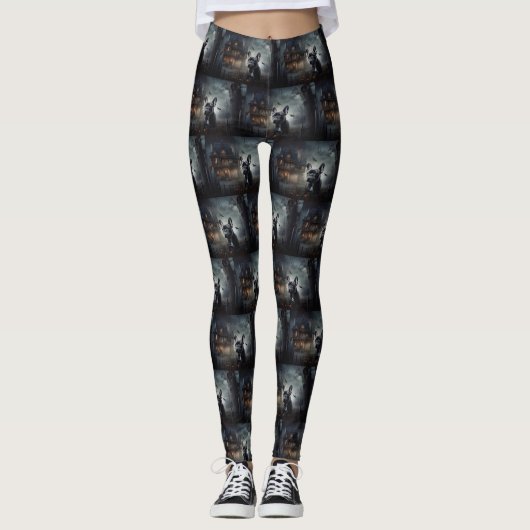 Franse Bulldog Halloween eng Leggings (Voorkant)