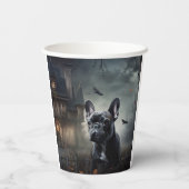 Franse Bulldog Halloween eng Papieren Bekers (Achterkant)