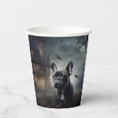 Franse Bulldog Halloween eng Papieren Bekers (Voorkant)