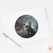 Franse Bulldog Halloween eng Ronde Sticker (Envelop)