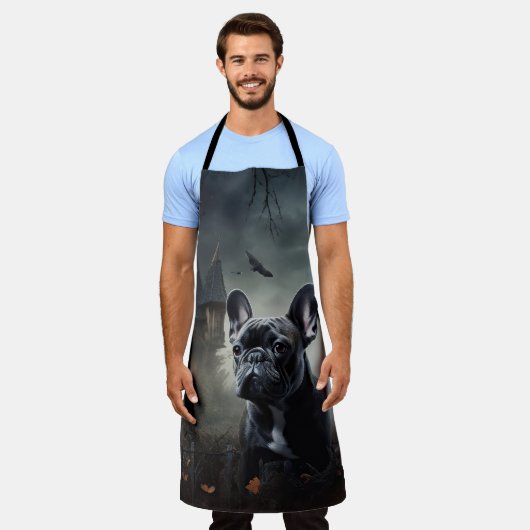 Franse Bulldog Halloween eng Schort (Gedragen)