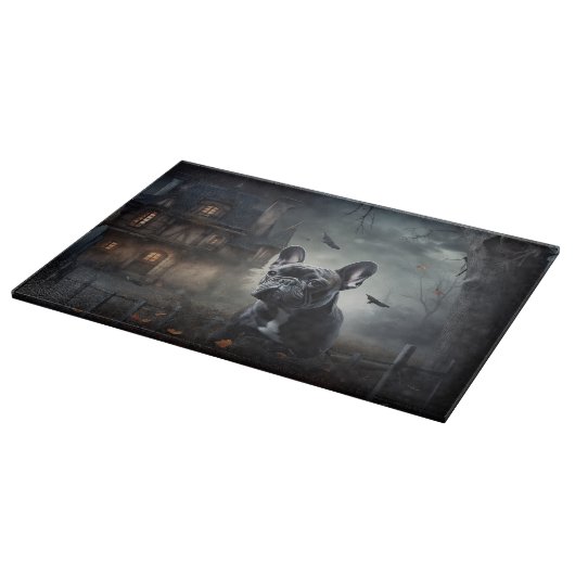 Franse Bulldog Halloween eng Snijplank (Hoek)