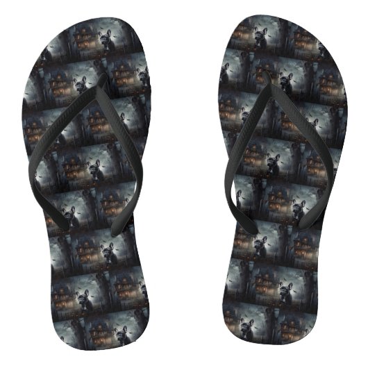 Franse Bulldog Halloween eng Teenslippers (Voetbed)