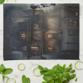 Franse Bulldog Halloween eng Theedoek (Gevouwen)