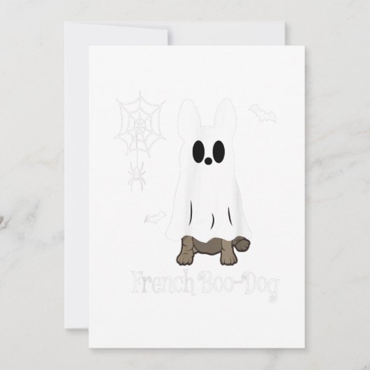 Franse Bulldog Halloween Franse Boo-Hond Cadeau Feestdagenkaart (Voorkant)
