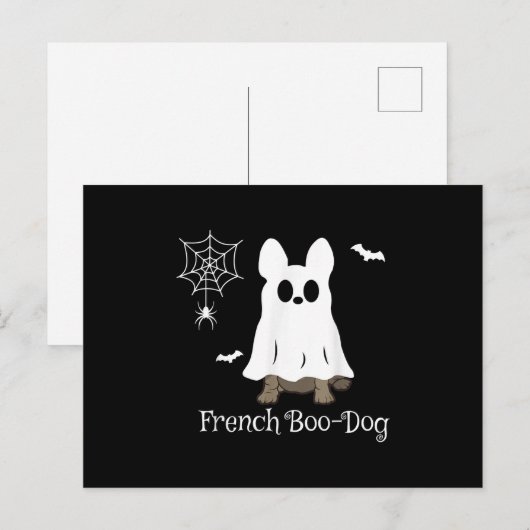 Franse Bulldog Halloween Franse Boo-Hond Honden Ca Feestdagenkaart (Voorkant / Achterkant)