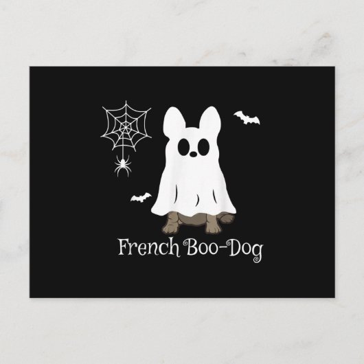 Franse Bulldog Halloween Franse Boo-Hond Honden Ca Feestdagenkaart (Voorkant)