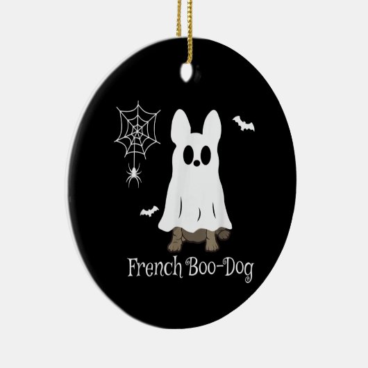 Franse Bulldog Halloween French Boo-Dog Dog Gift Keramisch Ornament (Rechts)