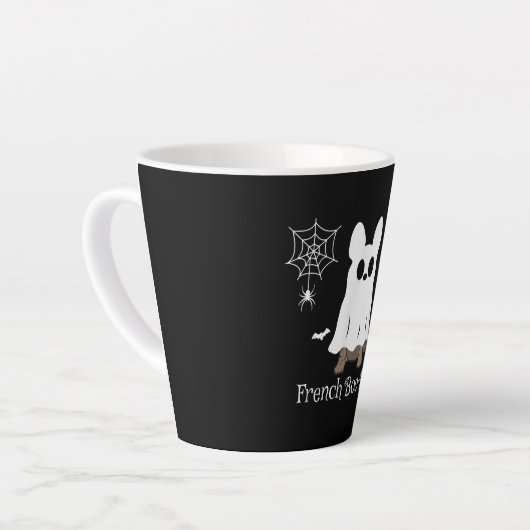 Franse Bulldog Halloween French Boo-Dog Dog Gift Latte Mok (Linkerhoek)