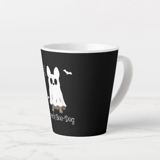 Franse Bulldog Halloween French Boo-Dog Dog Gift Latte Mok (Rechterhoek)