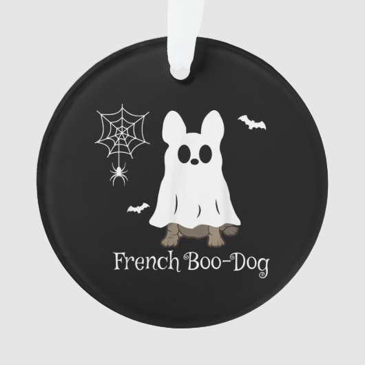 Franse Bulldog Halloween French Boo-Dog Dog Gift Ornament (voorkant)